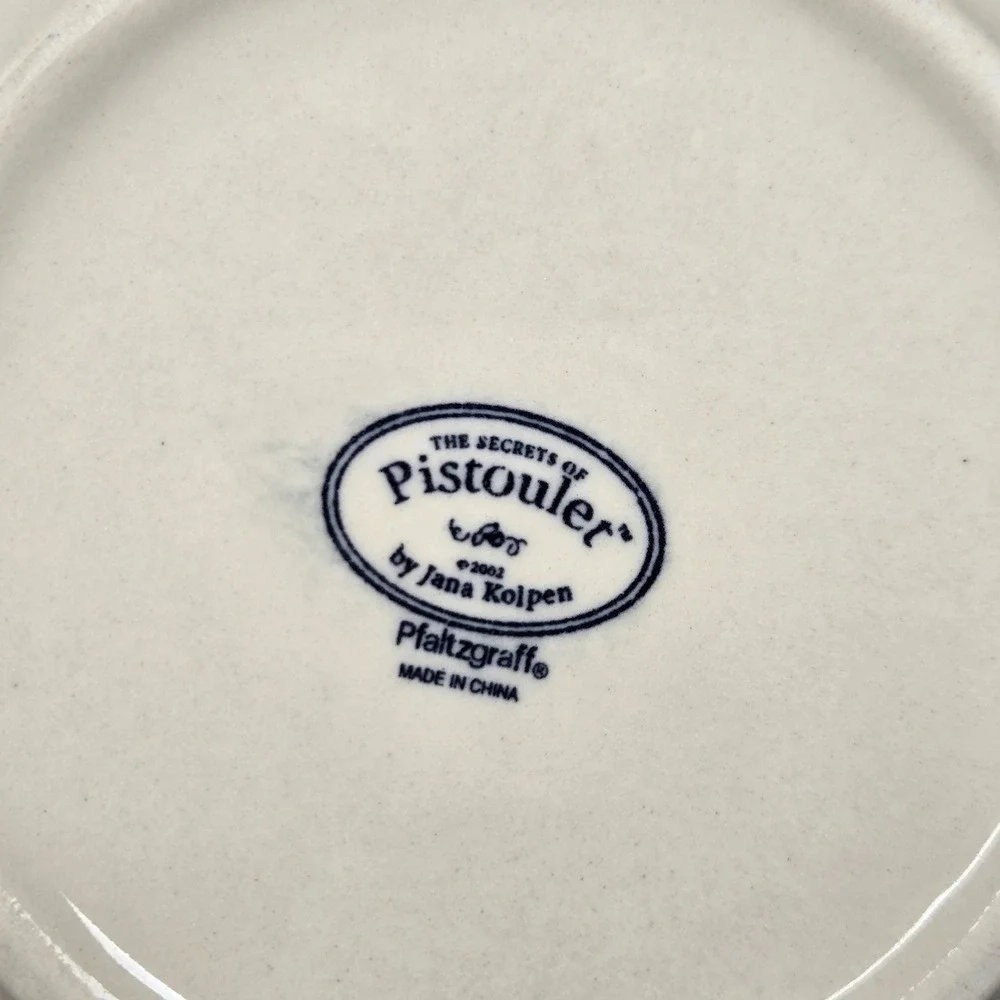 VTG Pfaltzgraff Secrets of‎ Pistoulet Jana Kolpen Ceramic Bowl, Red Green, 2002